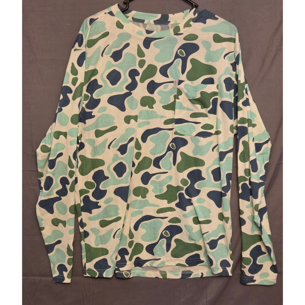 Heybo Outdoors Performance Fishing Shirt Mens Size XL Green Front Pocket